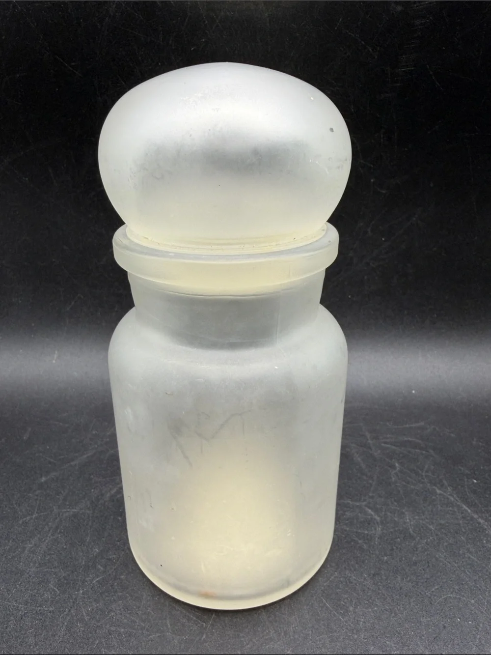 Estee Vintage Mid Century Perfumed Milk Bath Frosted Satin Glass Apothecary Jar